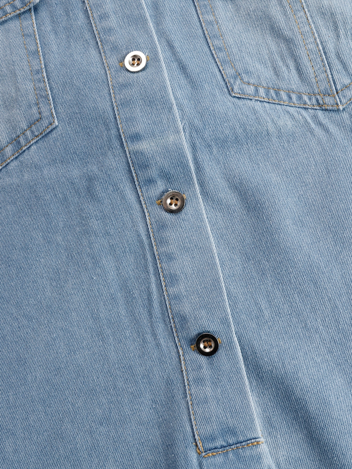 Casual Loose Vintage Denim Short Sleeve Shirt Tassel Mini Dress - By Qivii