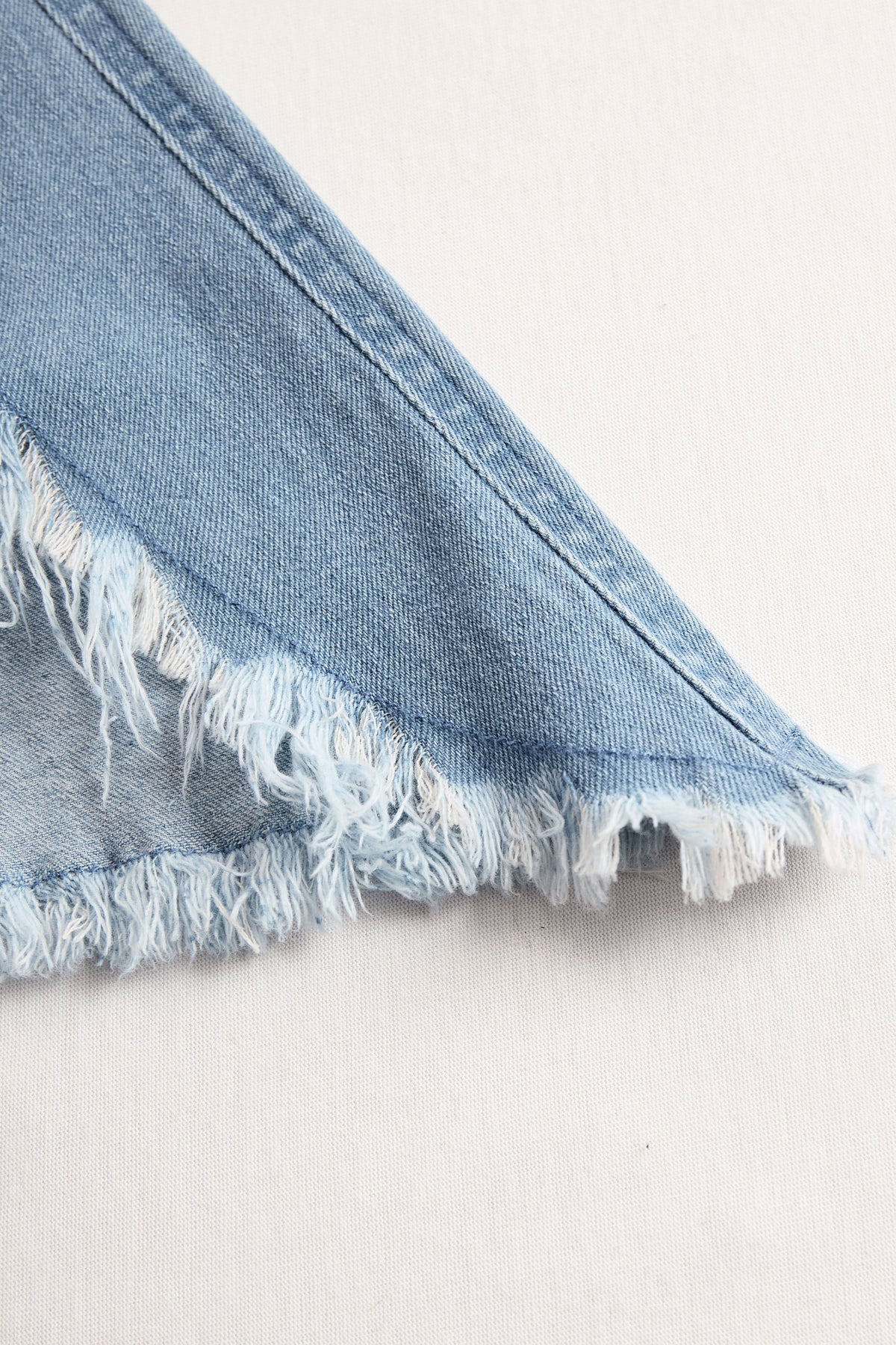 Western Retro Light Blue Denim Sleeveless Raw Edge Wide Leg Zipper Jumpsuit - By Qivii