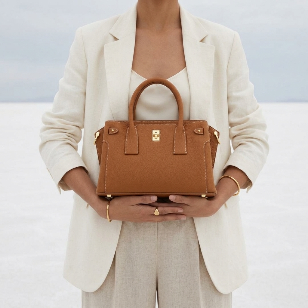 Monica Bag in Pure Leather - By Qivii