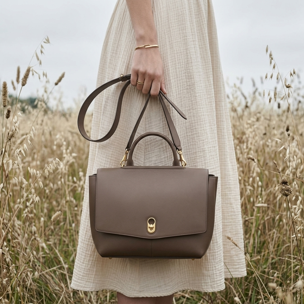 The Marlowe Top Handle in Pure Leather - By Qivii