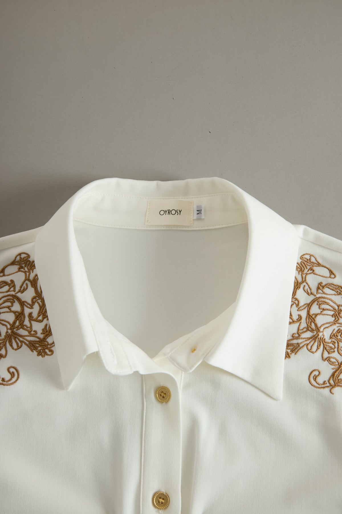 Western Retro Embroidered White Tencel Denim Shirt - By Qivii