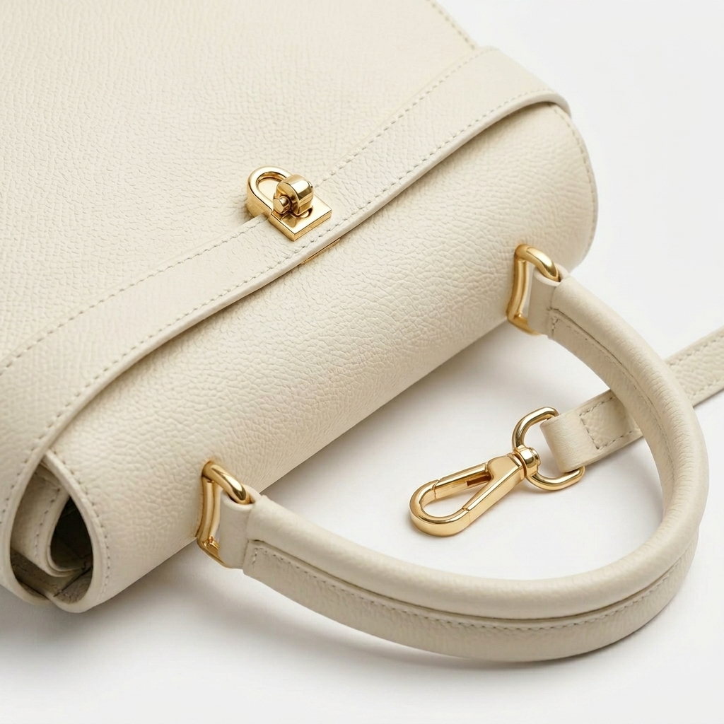 Aurelle Ivory In Pure Leather - By Qivii
