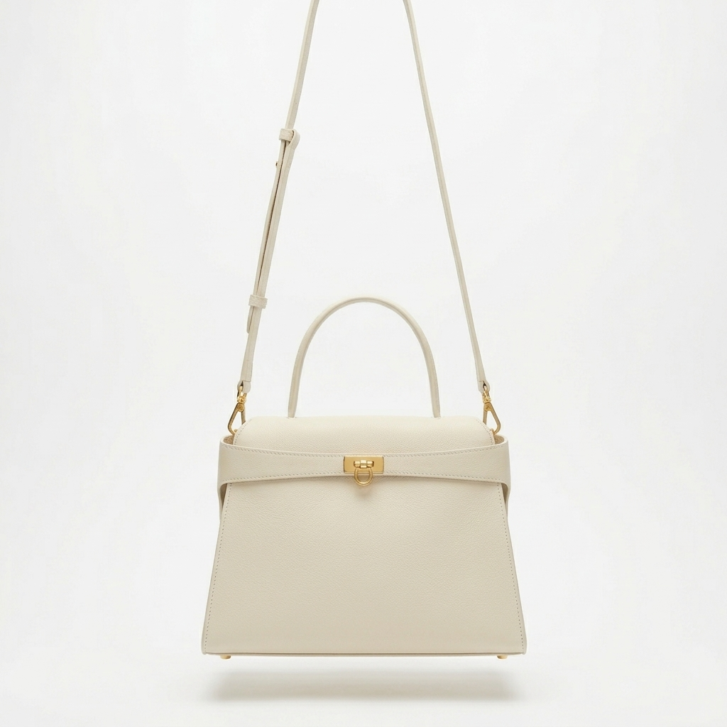 Aurelle Ivory In Pure Leather - By Qivii