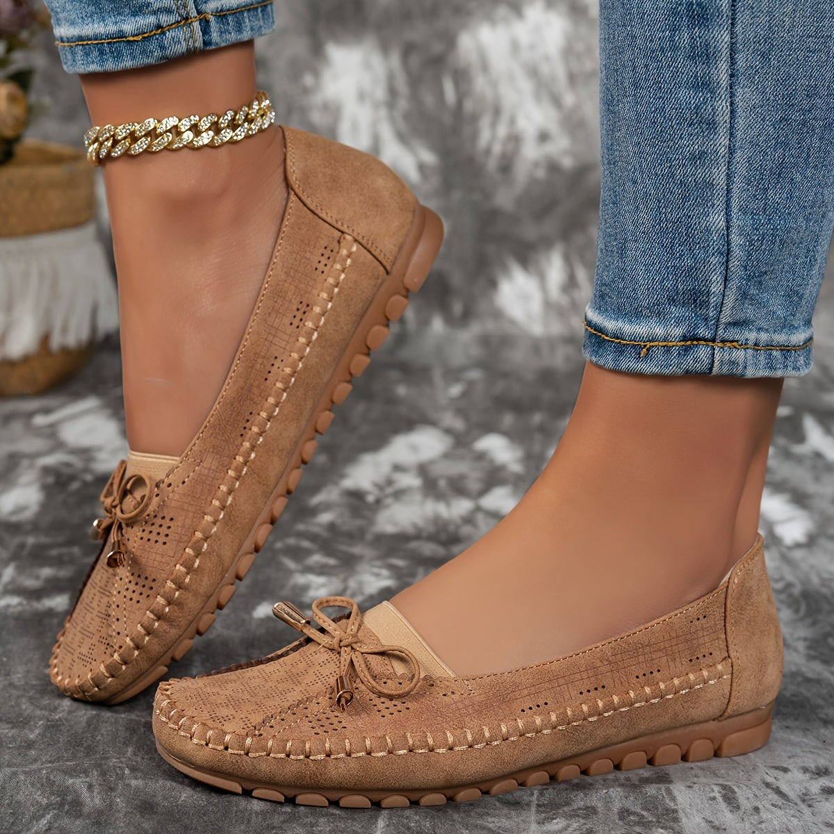 Sabine – Weiche Komfort-Loafer mit zarter Schleife - By Qivii