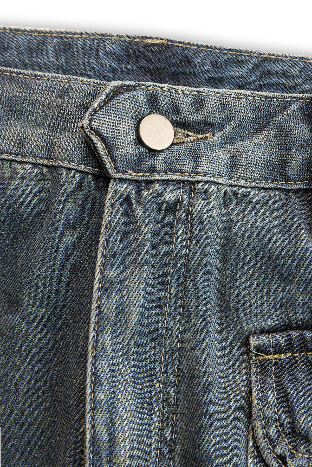 Casual Fashion Gradient Washed Denim Blue Gray Loose Pants - By Qivii