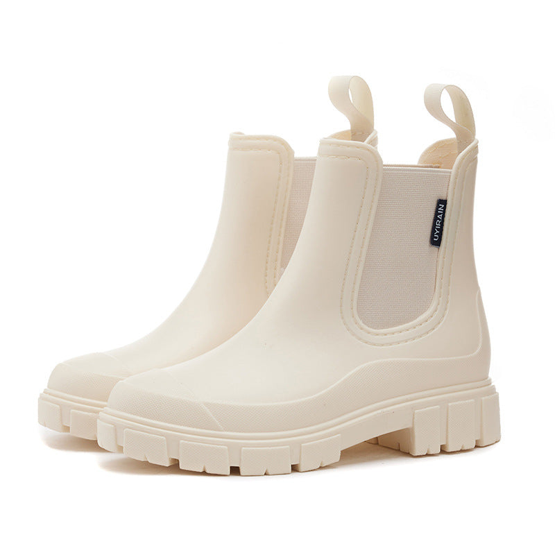 2025 New Women's Short Chelsea Rain Boots Trendy Waterproof Anti Slip Outdoor Footwear for Adults Comfortable Stylish Durable Waterproof Boots Fashion Rain Shoes Women's Outdoor Boots