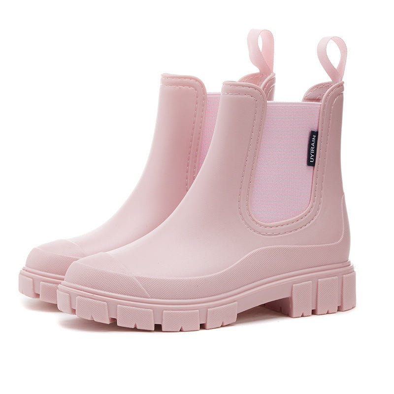 2025 New Women's Short Chelsea Rain Boots Trendy Waterproof Anti Slip Outdoor Footwear for Adults Comfortable Stylish Durable Waterproof Boots Fashion Rain Shoes Women's Outdoor Boots