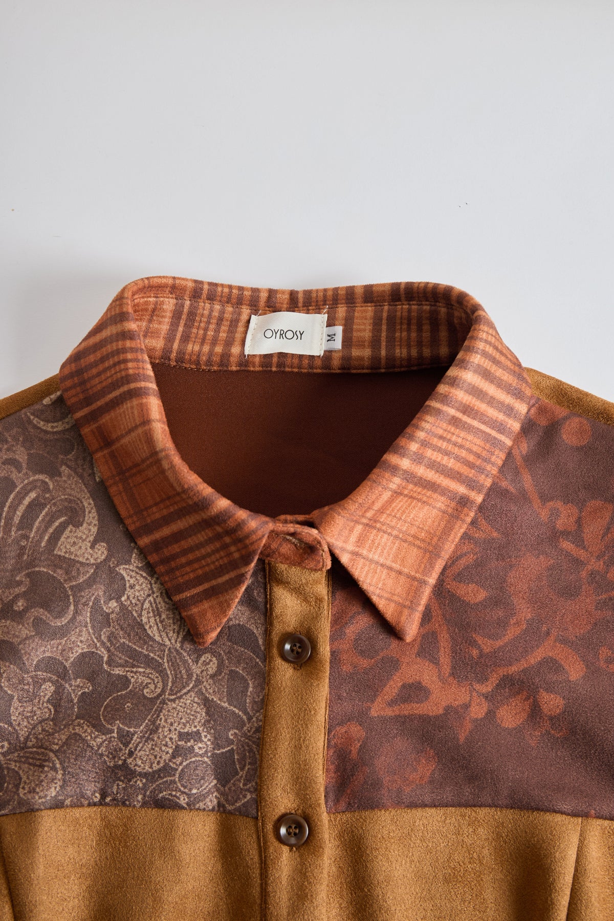Western Retro Lace-Up Plaid Patchwork Caramel Faux Suede Maxi Dress - By Qivii