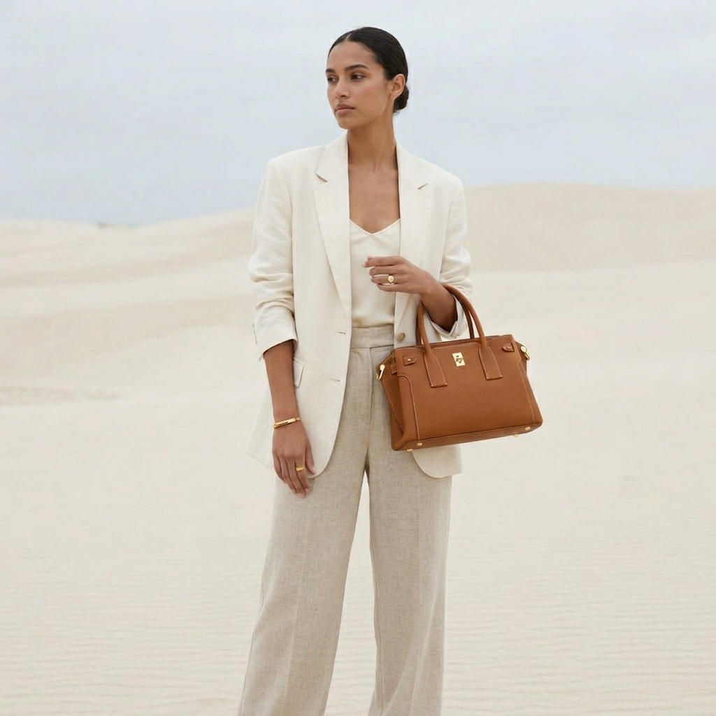 Monica Bag in Pure Leather - By Qivii