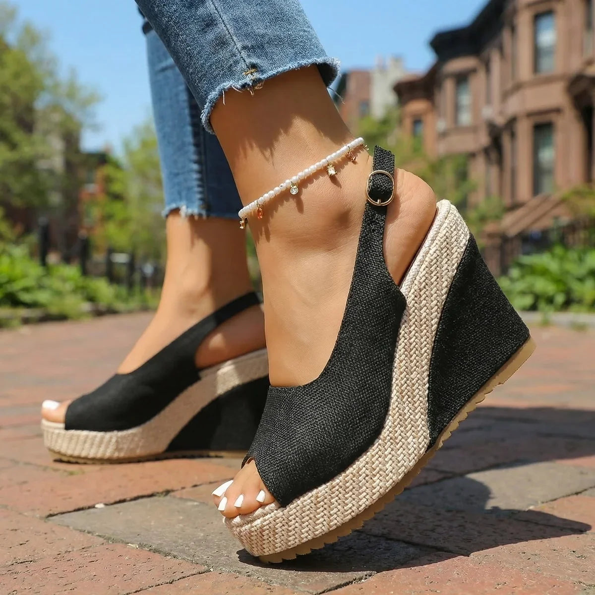 Rihanna Wedge Sandals - By Qivii
