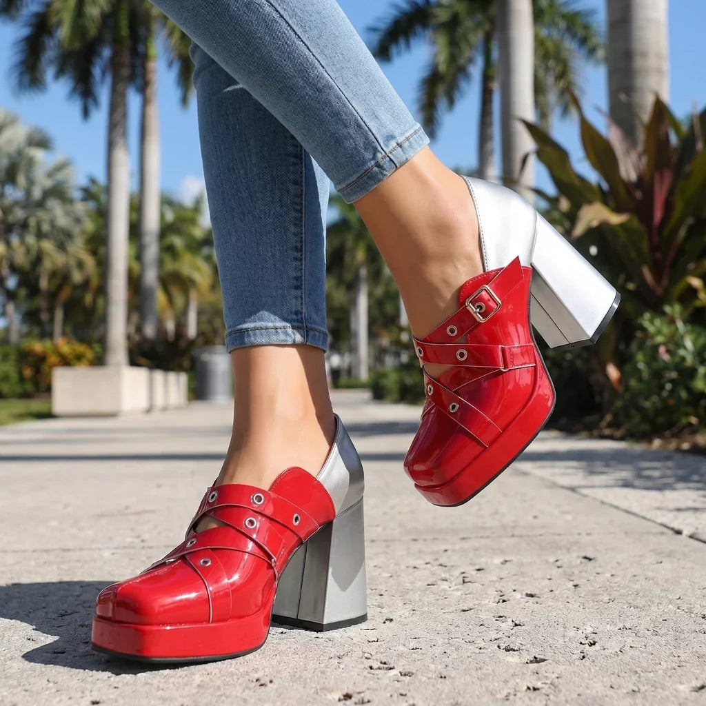 Aleesha Block Heels - By Qivii