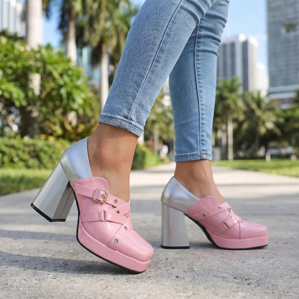Aleesha Block Heels - By Qivii