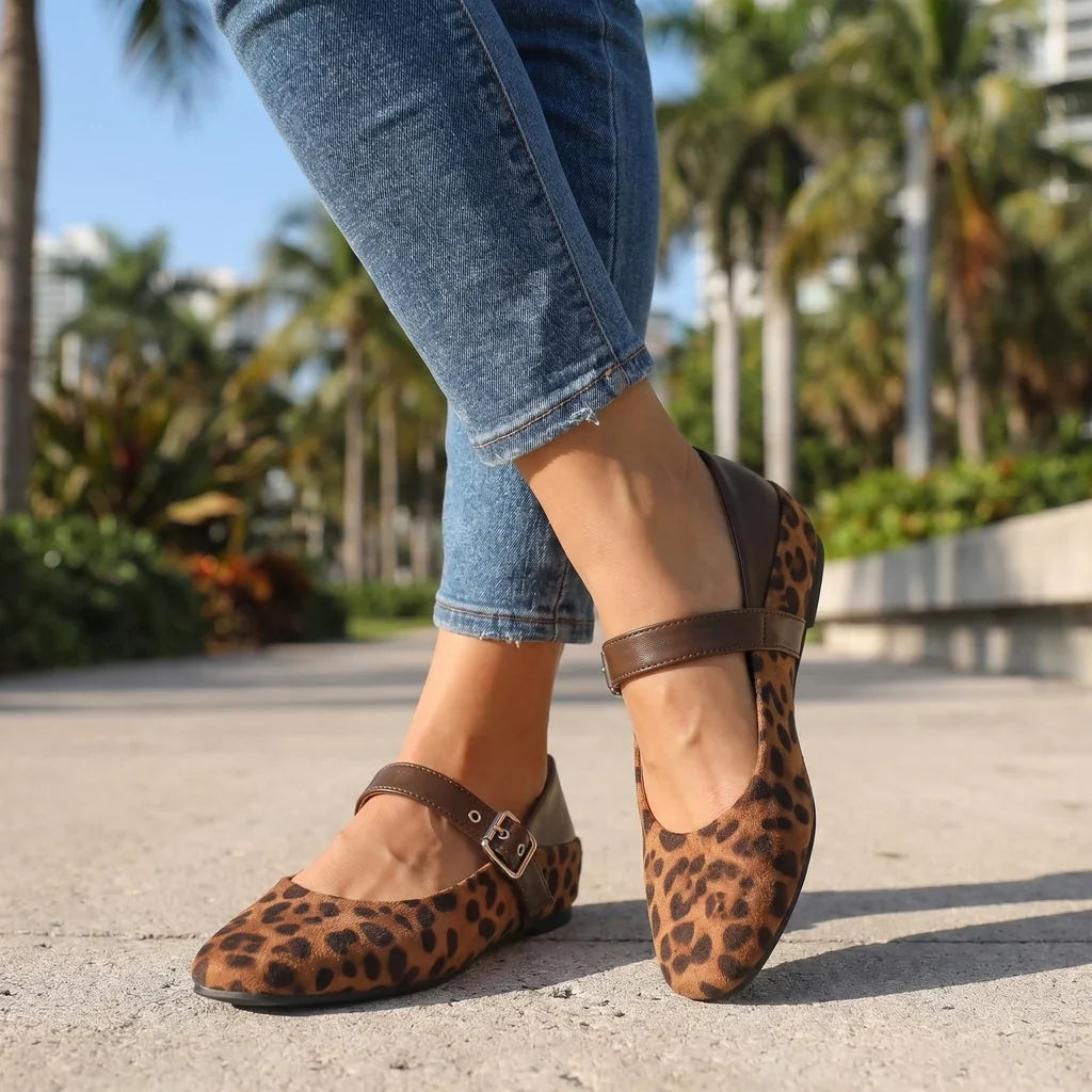 Gallagher Leopard Mary Janes - By Qivii