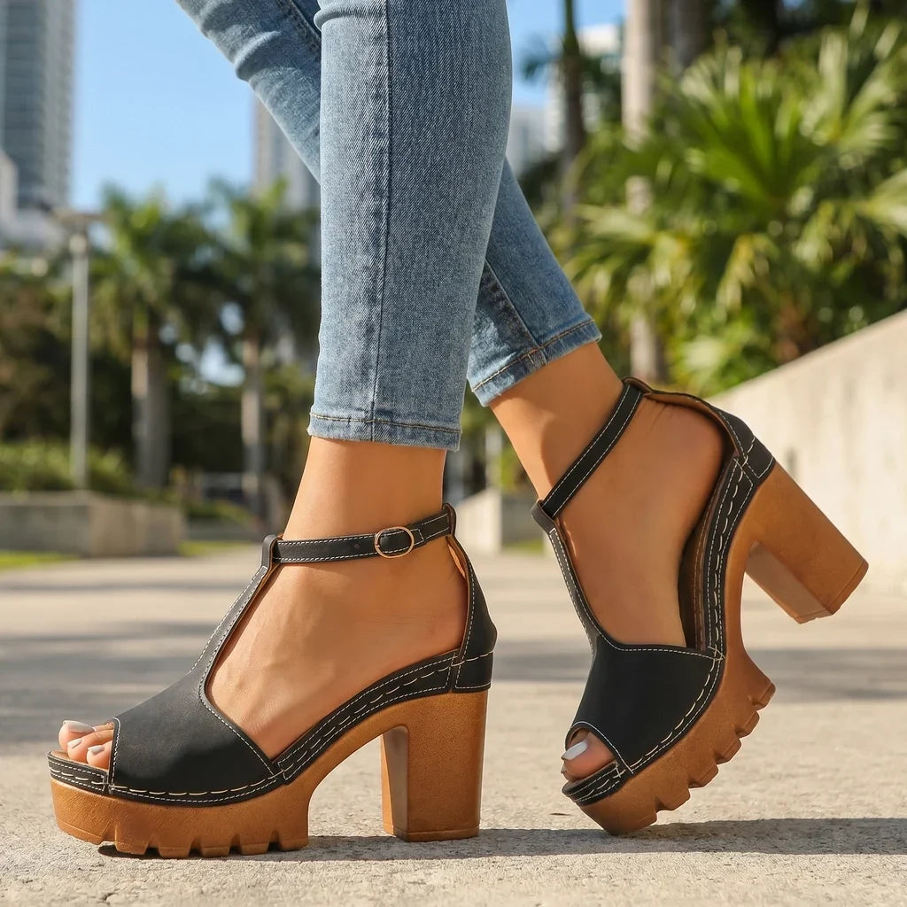 Scarlet Platform Sandals - By Qivii