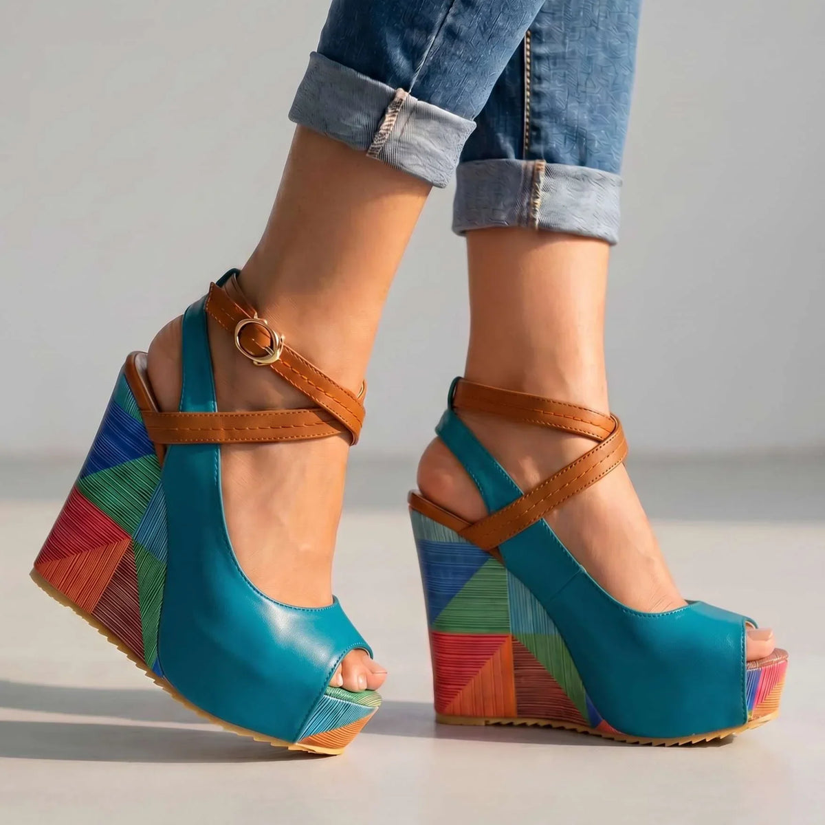 Abby Wedge Sandals - By Qivii