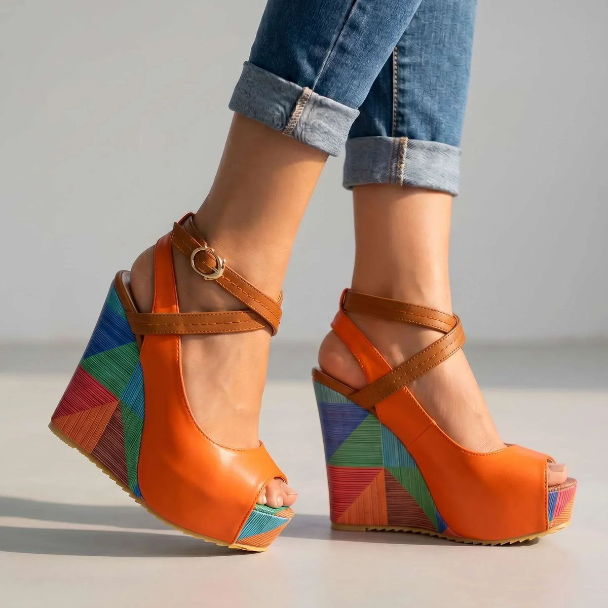 Abby Wedge Sandals - By Qivii