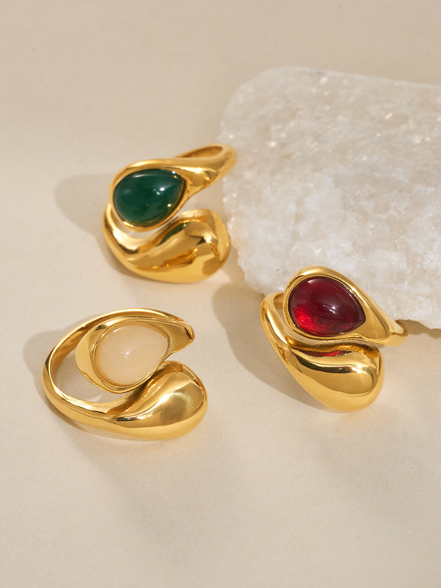 Stylish Irregular Teardrop Ring - By Qivii