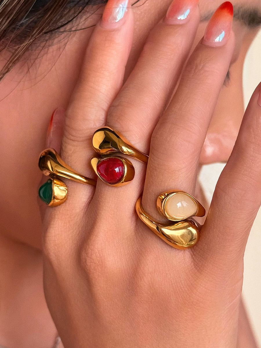 Stylish Irregular Teardrop Ring - By Qivii