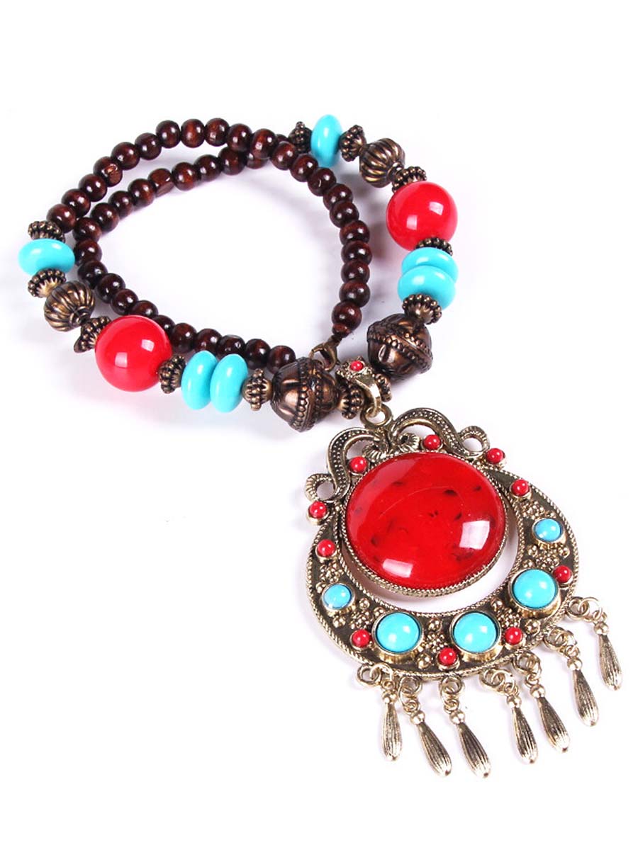 Bohemian Braided Rice Bead Necklace Sweater Chain - By Qivii