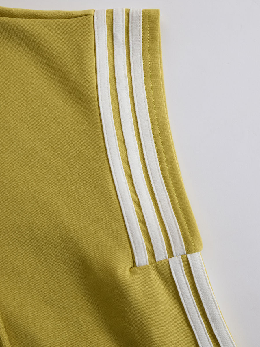 Casual Sports White Webbing Yellow-green Sleeveless Jumpsuit - By Qivii