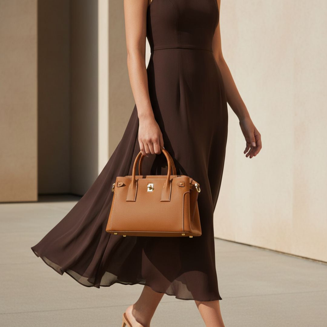Monica Bag in Pure Leather - By Qivii