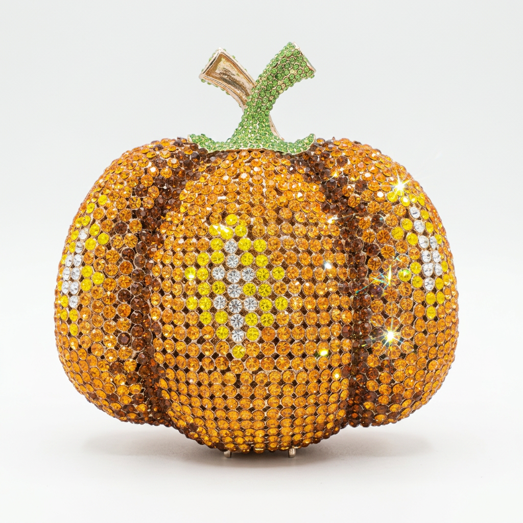 Pumpkin Crystal Clutch - By Qivii