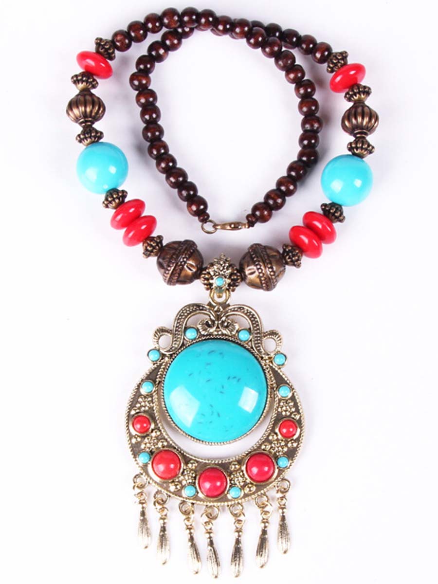 Bohemian Braided Rice Bead Necklace Sweater Chain - By Qivii