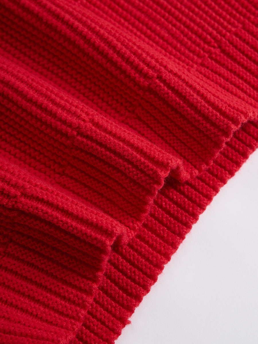 Retro Sports Style Contrast Color Knit Top And Pants Set - By Qivii