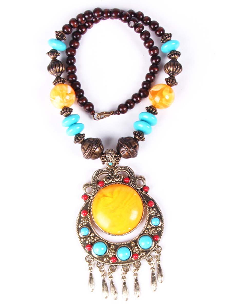 Bohemian Braided Rice Bead Necklace Sweater Chain - By Qivii