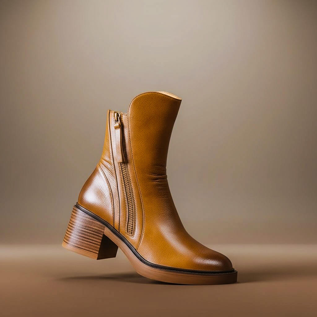 Aurelia Vellure Heel Ankle Boots - By Qivii