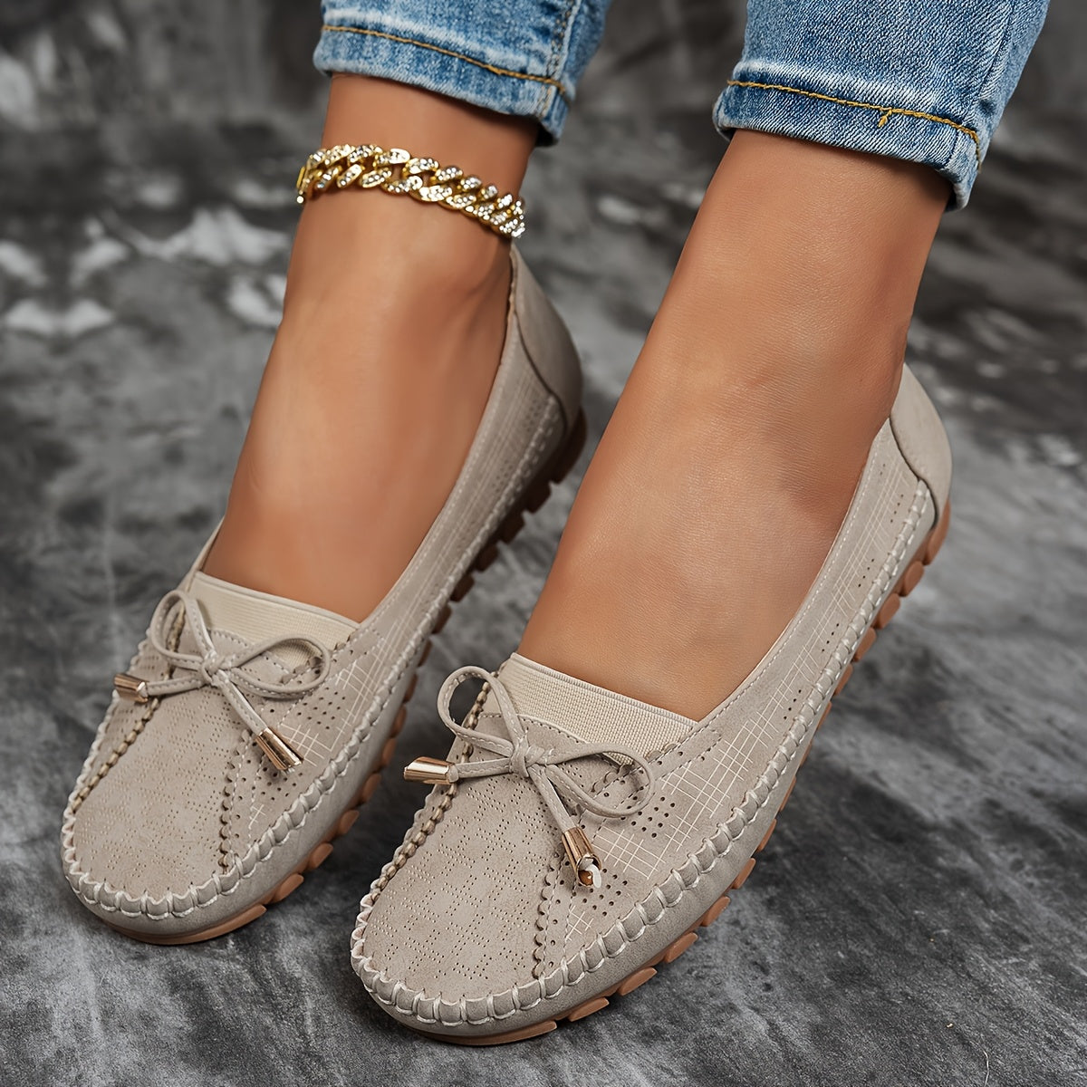Sabine – Weiche Komfort-Loafer mit zarter Schleife - By Qivii