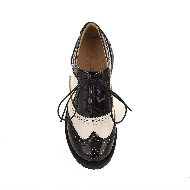 Women’s IvyCore Platform Oxford Shoes – Vintage Lace-Up Block Heel Flats (US 3–10.5)