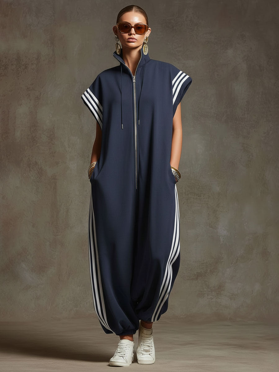 Casual Sports White Webbing Yellow-green Sleeveless Jumpsuit - By Qivii
