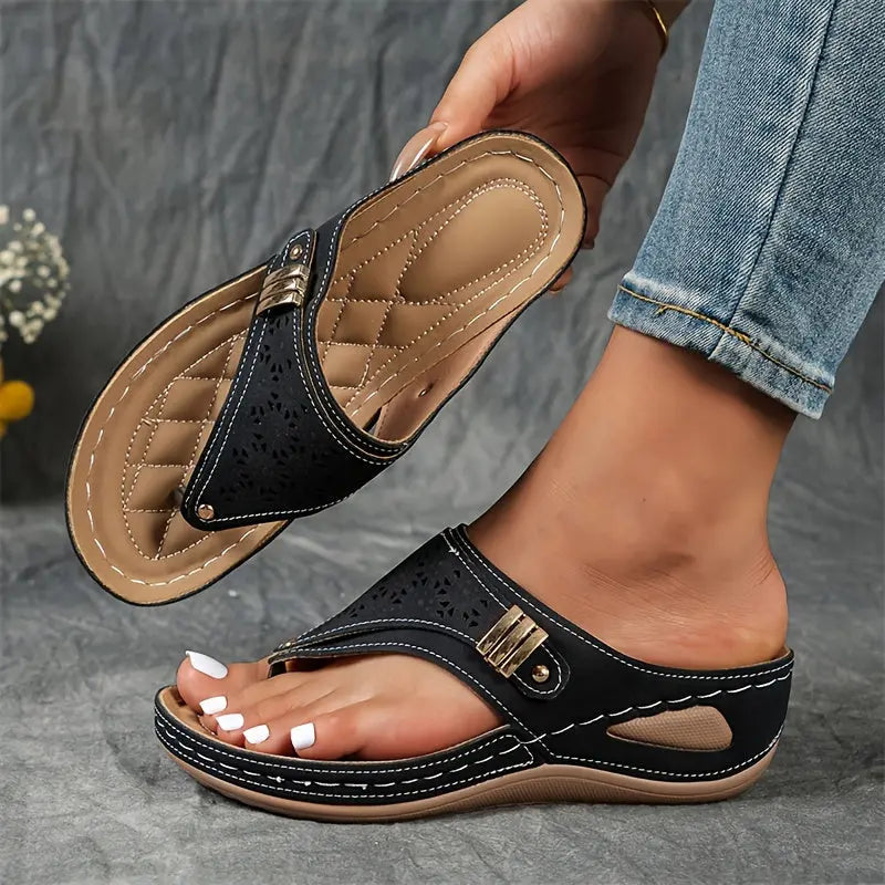 Élodie - Keil-Zehensandalen für Dame - By Qivii