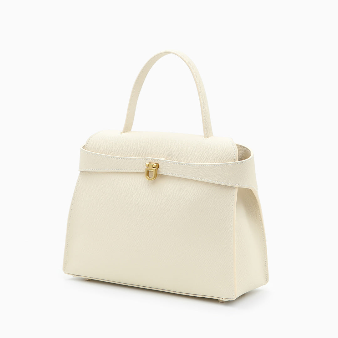 Aurelle Ivory In Pure Leather - By Qivii