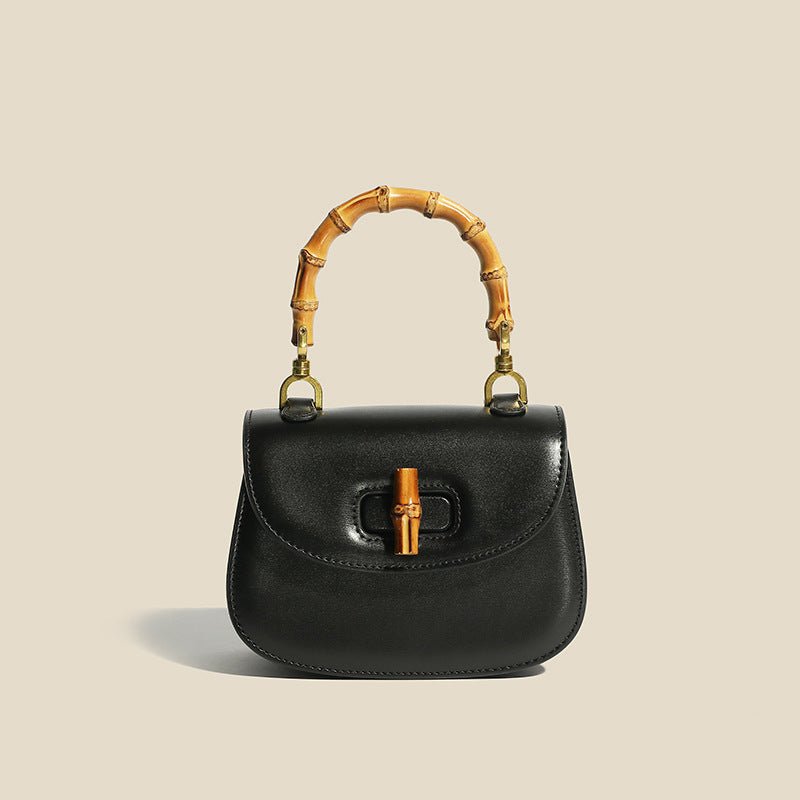 Valentina Leather Bamboo Handbag - By Qivii