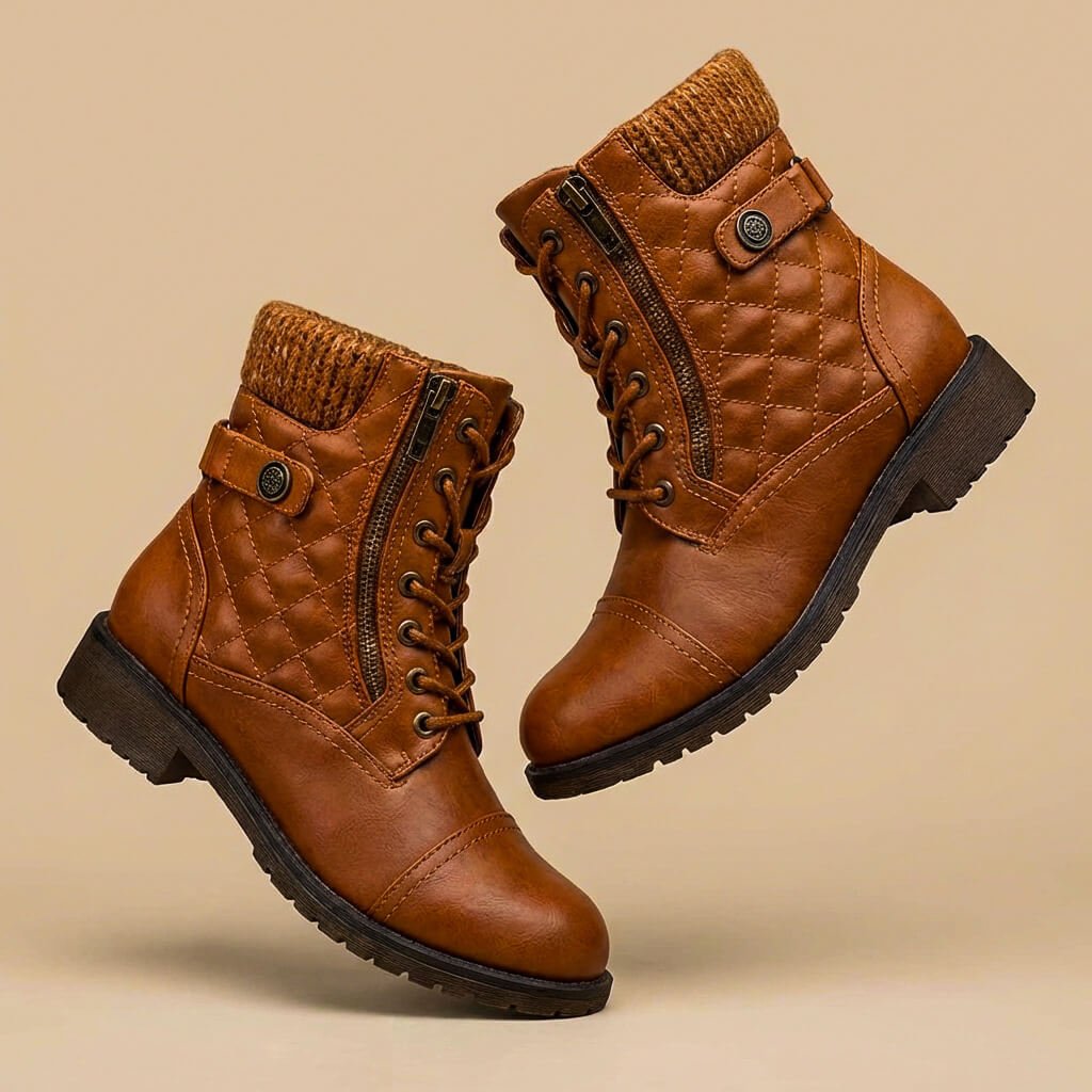 Amara Leather Ankle Boots - By Qivii
