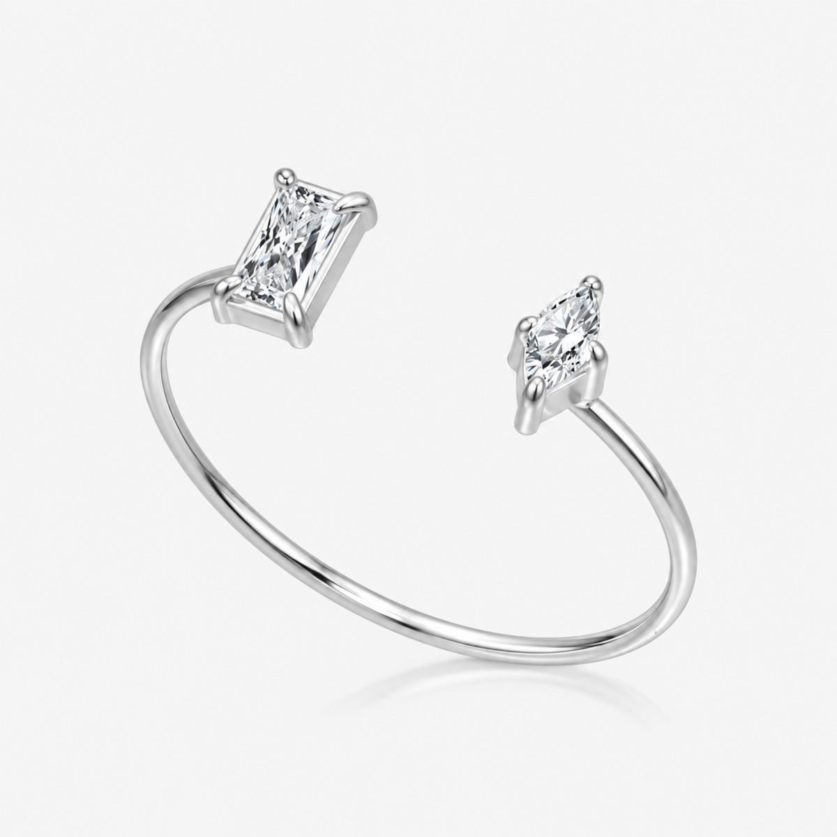 Frosted Duet Ring | By Qivii