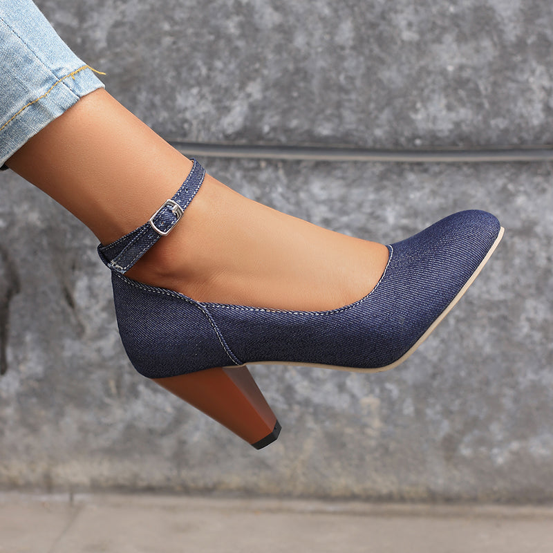 Livia Denim Heels - By Qivii