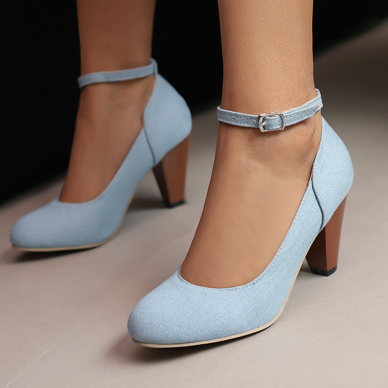 Livia Denim Heels - By Qivii