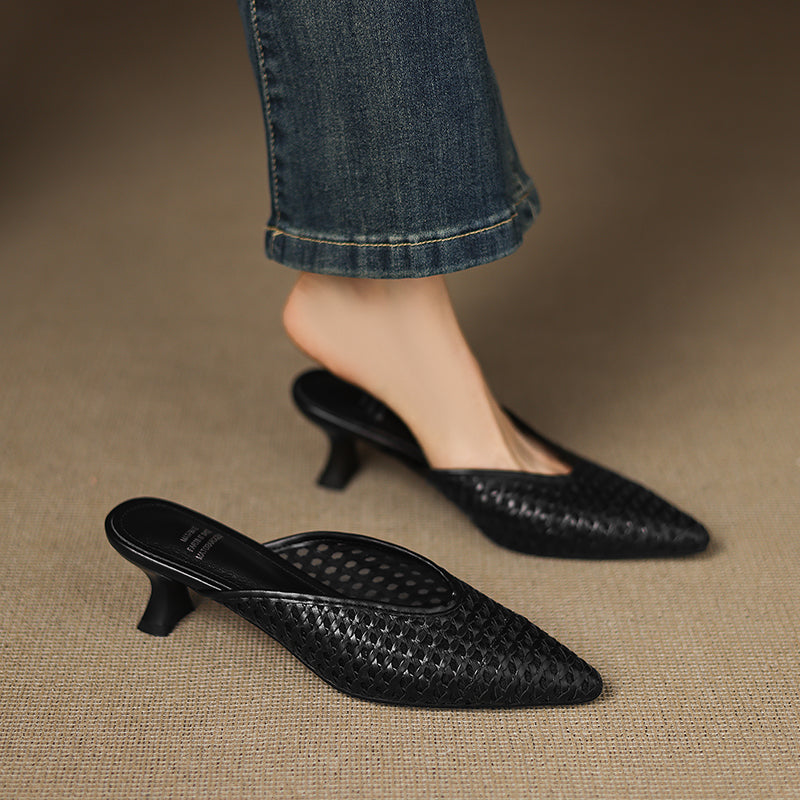 Vinci Leather Heels - By Qivii
