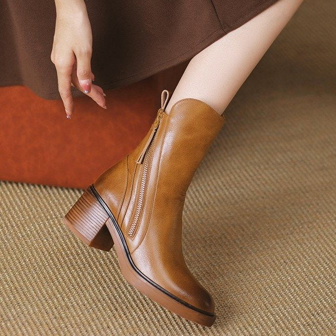 Bellora Leather Boots - By Qivii