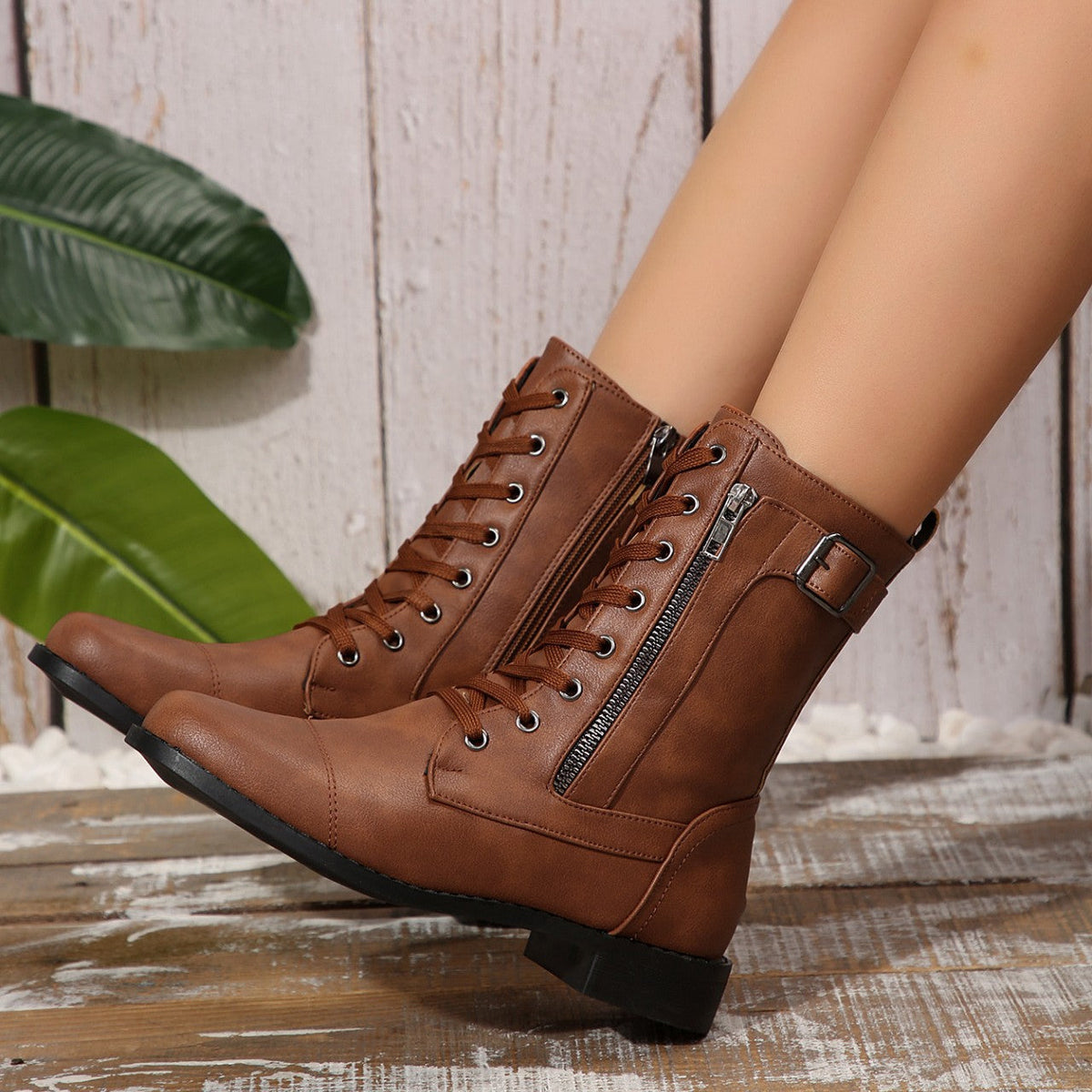 Ornella Leather Boots - By Qivii