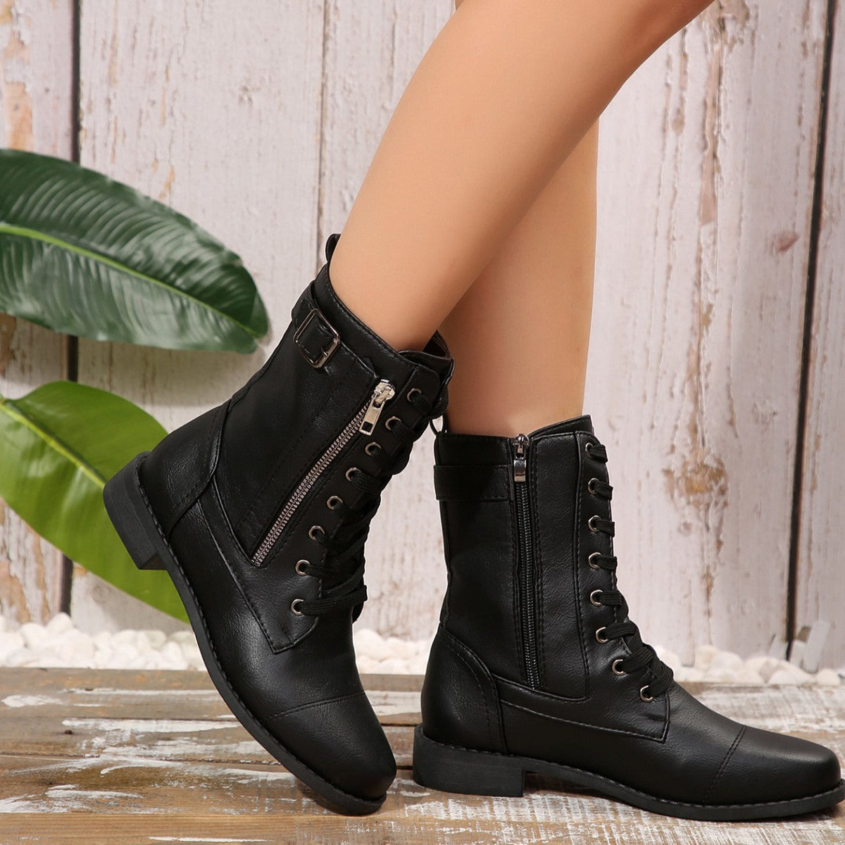 Ornella Leather Boots - By Qivii