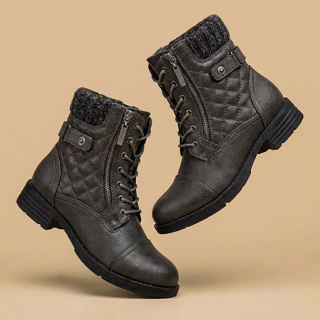 Amara Leather Ankle Boots - By Qivii