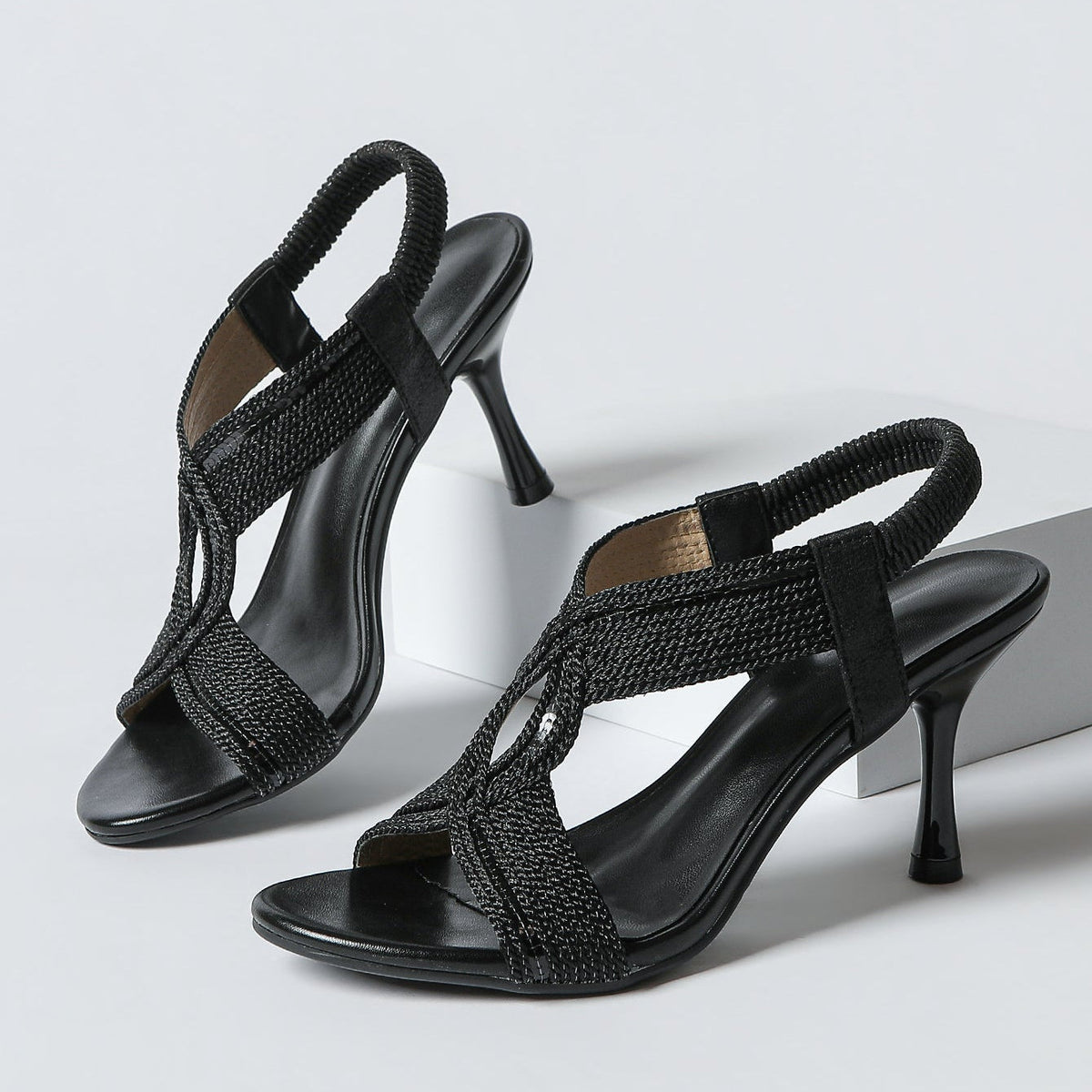 Women's Thea Braid Artisan Stiletto Sandals – Handwoven Open-Toe Roman Heels (US 4–10.5)