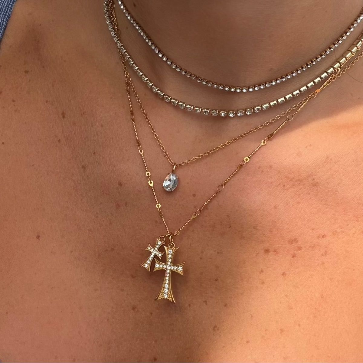 Double Cross Me Necklace | By Qivii