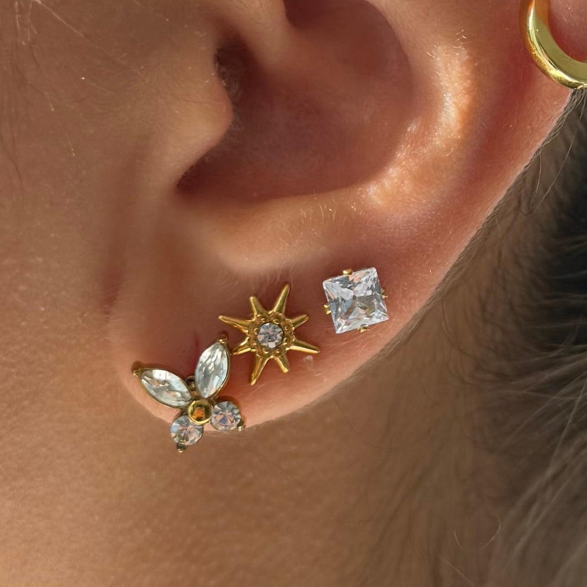 Eternal Twinkle 3 Pack Flat Back Earrings Set | By Qivii