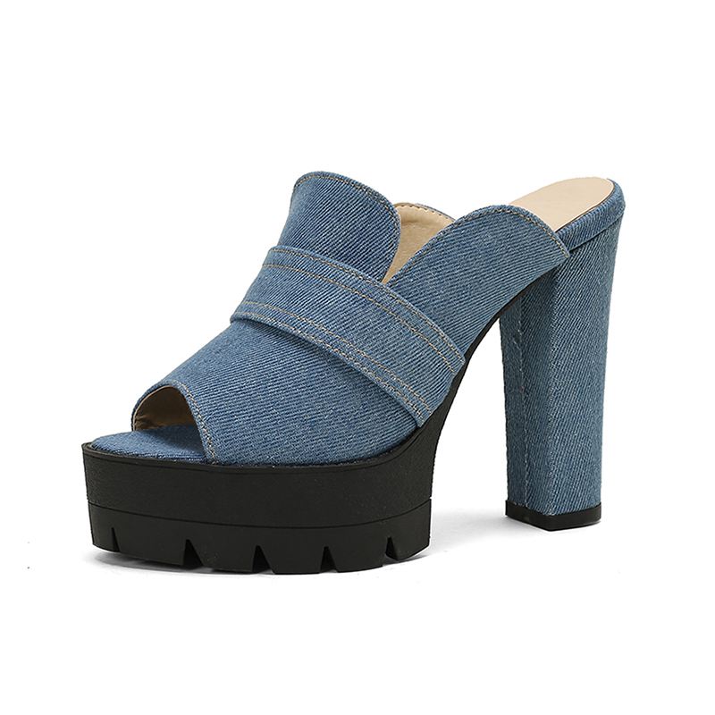 Mason Denim Heels - By Qivii