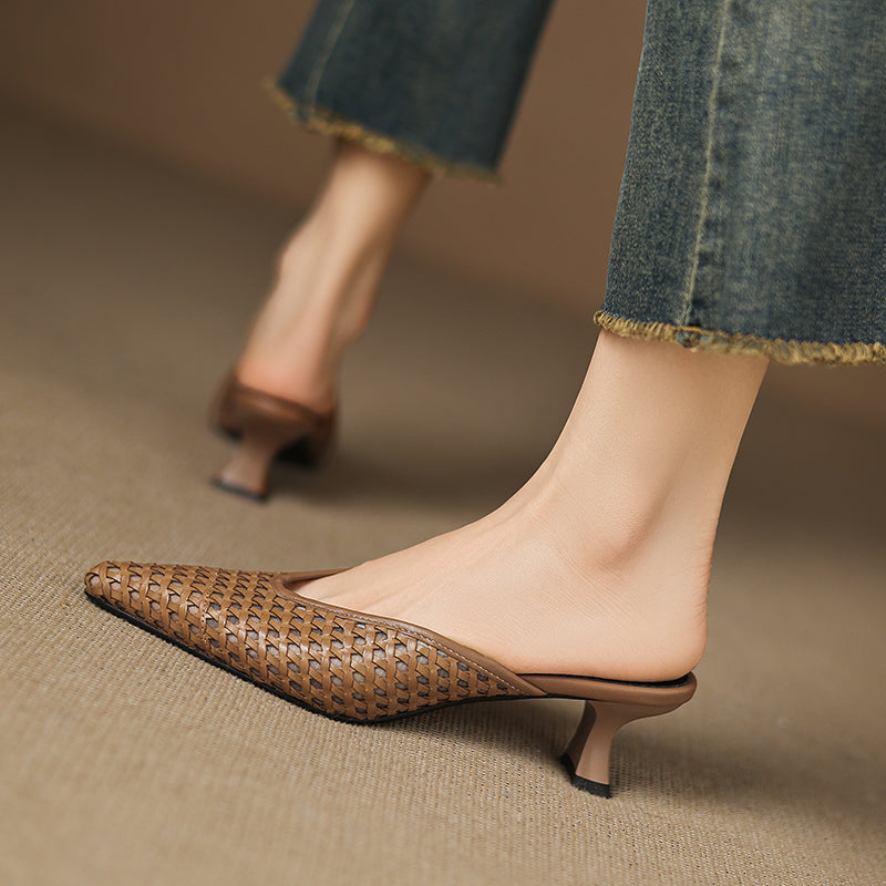 Vinci Leather Heels - By Qivii